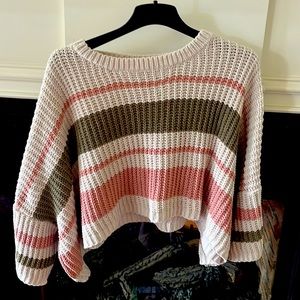 Super cute striped sweater green and pink!